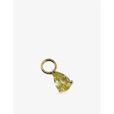 Astrid & Miyu Birthstone August 14ct Yellow-gold And Olivine Earring Charm 18ctgoldplatedsilver