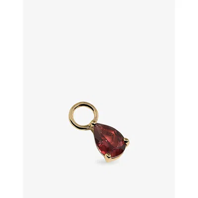 Astrid & Miyu Birthstone January 14ct Yellow-gold And Garnet Earring Charm 18ctgoldplatedsilver