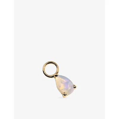 Astrid & Miyu Birthstone October 14ct Yellow-gold And Opal Earring Charm 18ctgoldplatedsilver