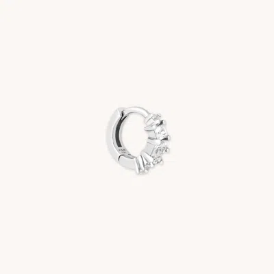 Astrid & Miyu Celestial Crystal 6.5mm Hoop In Silver