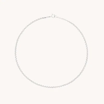 Astrid & Miyu Chelsea Chain Anklet In Solid White Gold