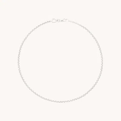 Astrid & Miyu Chelsea Story Chain Anklet In Solid White Gold
