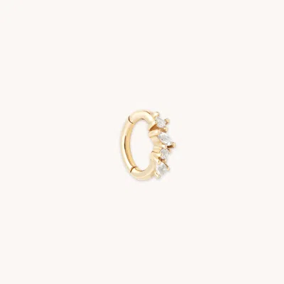 Astrid & Miyu Cluster Topaz Rook Hoop In Solid Gold