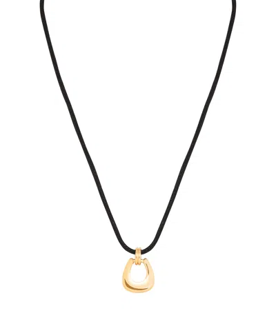 Astrid & Miyu Corded Yellow Gold Horseshoe Pendant Necklace