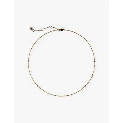 Astrid & Miyu Cosmic Opal Charm 18ct Gold-plated Sterling Silver Necklace 18ct Gold Ss 925