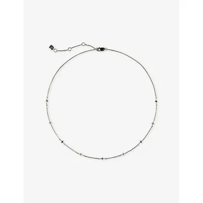 Astrid & Miyu Cosmic Opal Charm Rhodium-plated Sterling Silver Necklace Rhodium Ss 925