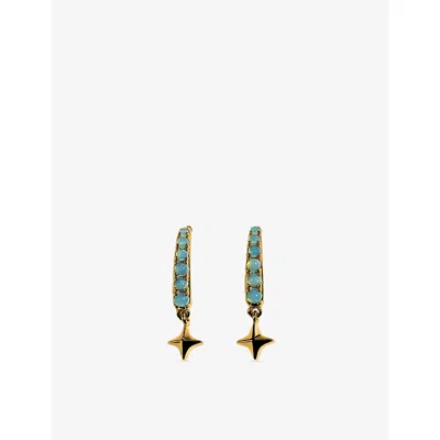 Astrid & Miyu Cosmic Opal Hook 18ct Gold-plated Sterling Silver Huggies 18ct Gold Ss 925