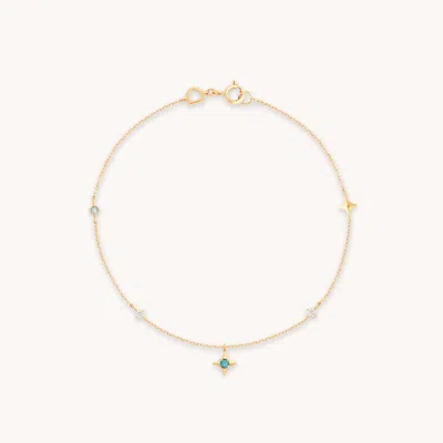 Astrid & Miyu Cosmic Star Opal Charm Bracelet In Solid Gold