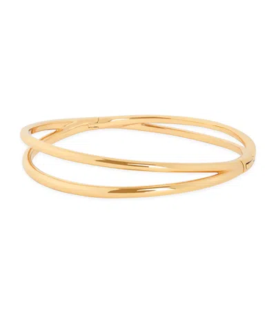 Astrid & Miyu Crossover Illusion Twist Bangle In Gold