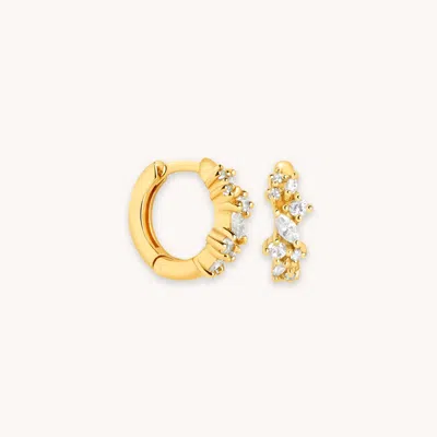 Astrid & Miyu Crystal Cluster Huggies In Gold