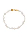 Astrid & Miyu Serenity Pearl-beaded 18kt Gold-plated Bracelet In White