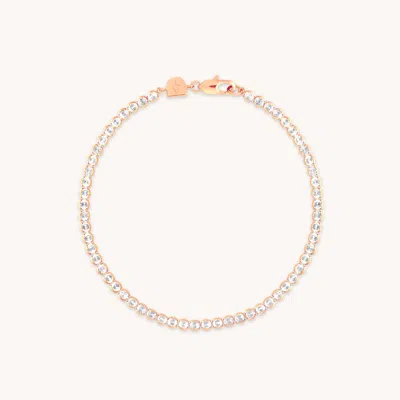 Astrid & Miyu Gleam Bold Tennis Chain Bracelet In Rose Gold