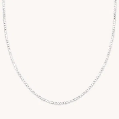 Astrid & Miyu Gleam Tennis Chain Necklace In Silver