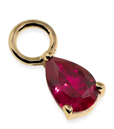 Astrid & Miyu Gold And Ruby Birthstone Earring Charm