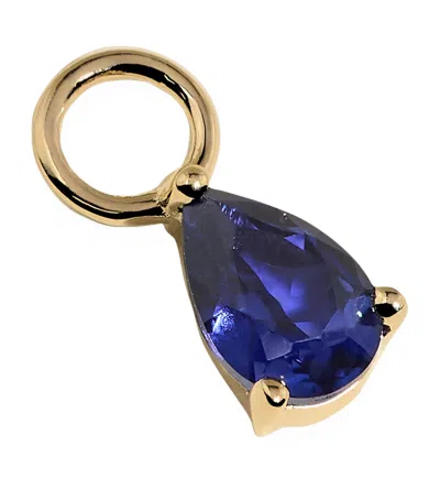 Astrid & Miyu Gold And Sapphire Birthstone Earring Charm