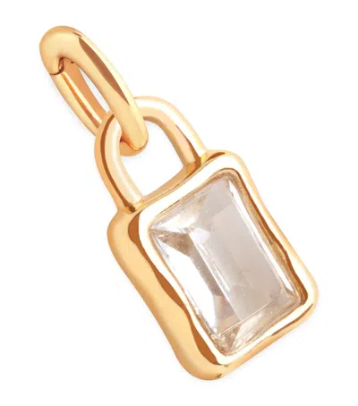 Astrid & Miyu Womens April 18ct Yellow Gold-plated Sterling-silver Birthstone Charm 18ctgoldplatedsilver