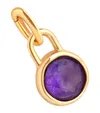 Astrid & Miyu Womens February Birthstone 18ct Yellow Gold-plated Sterling-silver And Amethyst Charm 18ctgoldplated In Gold