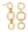 Astrid & Miyu Gold-plated Molten Hoop Drop Earrings In Gold