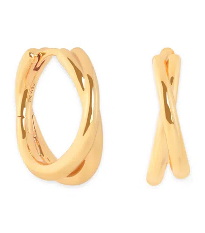 Astrid & Miyu Gold-plated Crossover Illusion Hoop Earrings