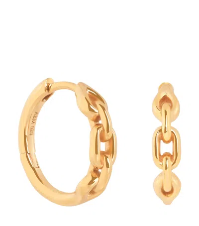 Astrid & Miyu Gold-plated Hardware Link Hoop Earrings