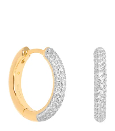 Astrid & Miyu Gold-plated Pavé Essential Hoop Earrings In Pattern