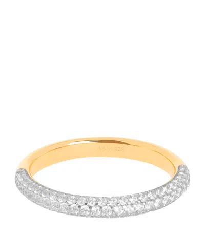 Astrid & Miyu Gold-plated Pavé Essential Ring