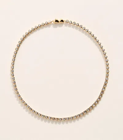 Astrid & Miyu Gold-plated Silver Heart Tennis Necklace