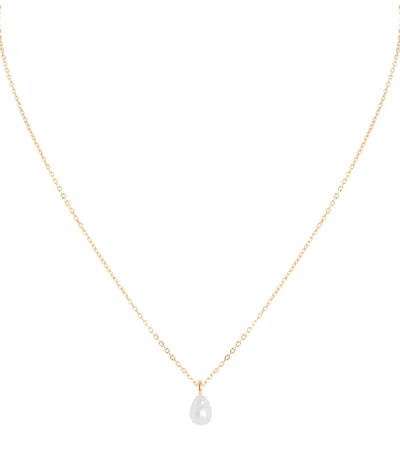 Astrid & Miyu Gold-plated Sterling Silver And Pearl Pendant Necklace In Pink