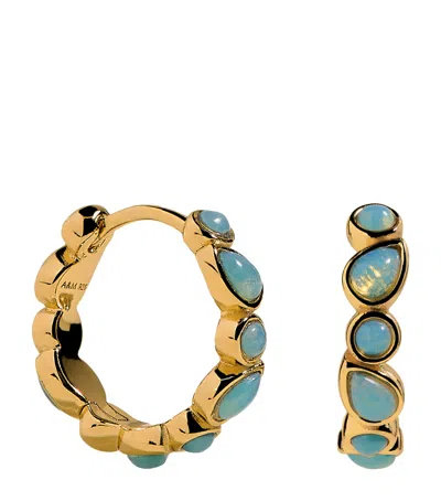 Astrid & Miyu Gold-plated Sterling Silver Bezel Huggie Earrings In Multi