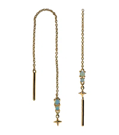 Astrid & Miyu Gold-plated Sterling Silver Cosmic Opal Thread Earrings