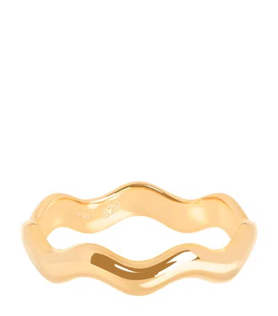 Astrid & Miyu Gold-plated Vermeil Ripple Ring In Red