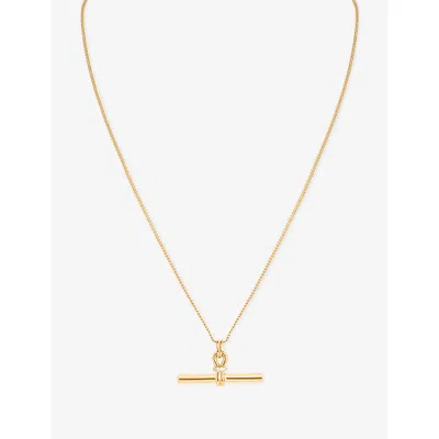 Astrid & Miyu Hardware T-bar 18ct Gold-plated 925 Sterling Silver Pendant Necklac