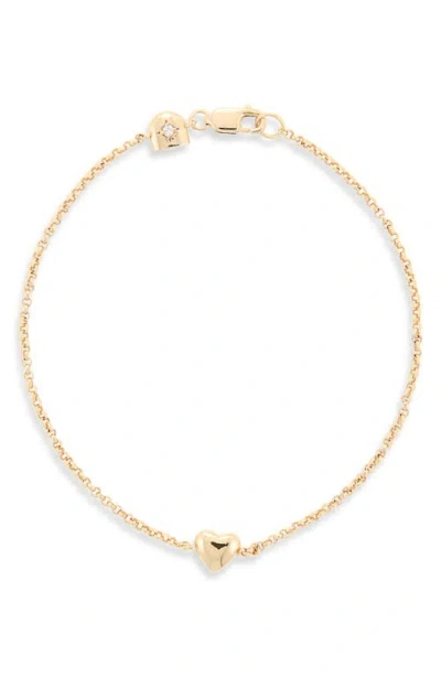 Astrid & Miyu Heart Charm Bracelet In Gold