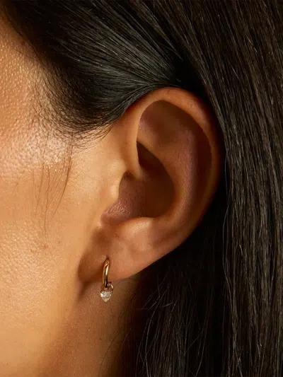 Astrid & Miyu Heart-charm Hoop Earrings In Gold