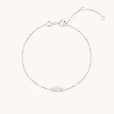 Astrid & Miyu Id Charm Bracelet In Solid White Gold