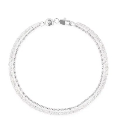 Astrid & Miyu Illusion Duo Chain Bracelet In Silver