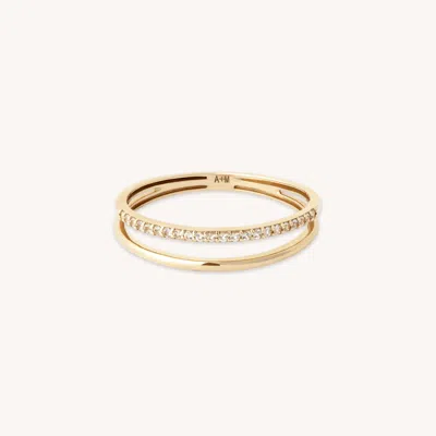 Astrid & Miyu Illusion Topaz Band Ring In Solid Gold