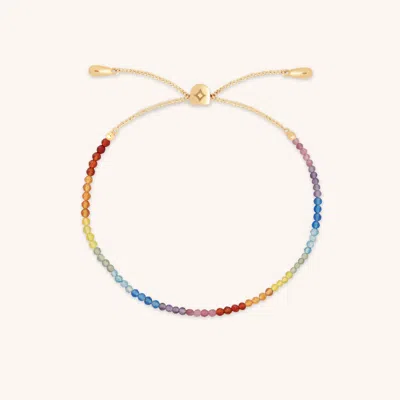 Astrid & Miyu Junior Rainbow Gemstone Bracelet In 9k Gold