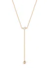 Astrid & Miyu Lariat 18kt Gold-plated Necklace In White