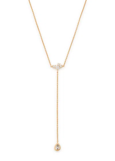 Astrid & Miyu Lariat 18kt Gold-plated Necklace In White