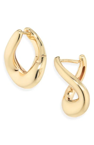 Astrid & Miyu Molten Hoop Earrings In Purple
