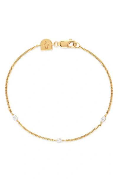 Astrid & Miyu Navette Crystal Bracelet In Gold