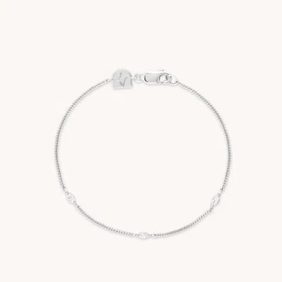 Astrid & Miyu Navette Crystal Bracelet In Silver
