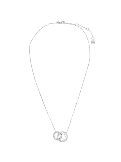 Astrid & Miyu Orbit Crystal Pendant Necklace In Metallic