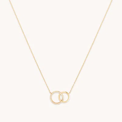Astrid & Miyu Orbit Topaz Necklace In Solid Gold