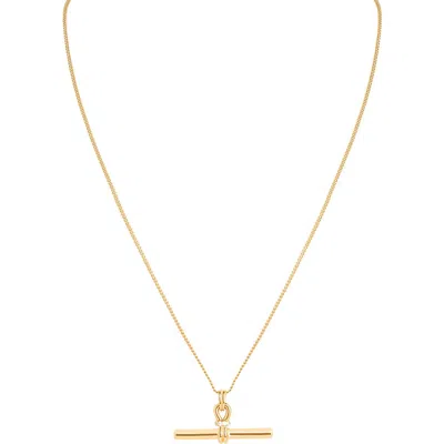 Astrid & Miyu Pav Twist Bar Pendant Necklace In Gold