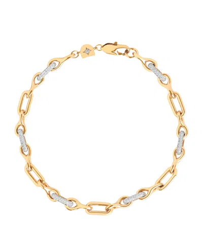 Astrid & Miyu Pavé Chain Link Bracelet In Gold