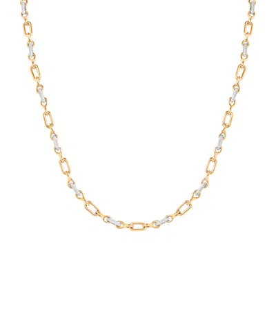 Astrid & Miyu Pavé Chain Link Necklace In Gold