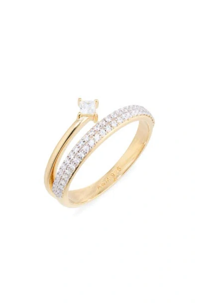 Astrid & Miyu Pavé Cubic Zirconia Illusion Ring In Gold