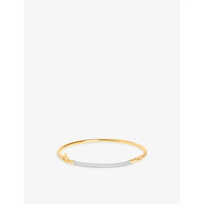 Astrid & Miyu Pavé Knot 18ct Gold-plated 925 Sterling Silver Bangl